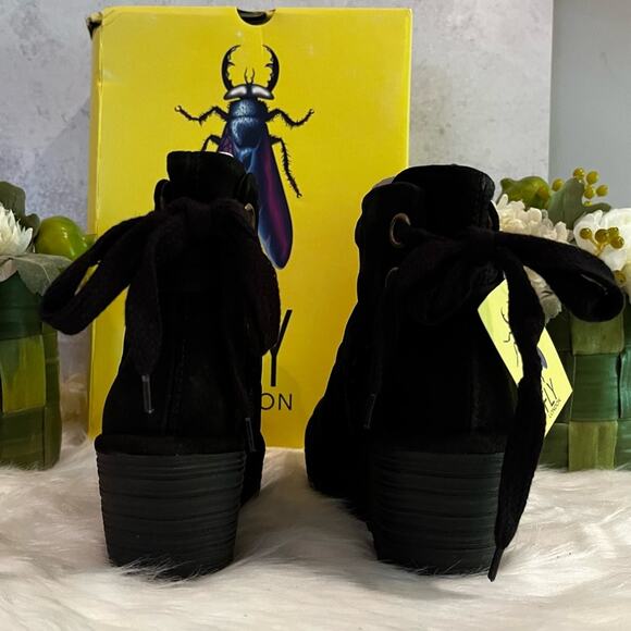 NEW Fly London Suede Oiled Wedge Platform Ankle Boot Yama Funky Edge Bla… - Picture 11 of 14